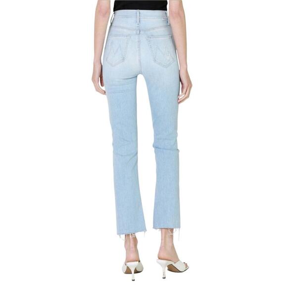 Mother Denim High Waisted Rider Ankle Fray Island Afterhours Light Wash Size 28 - Picture 9 of 15